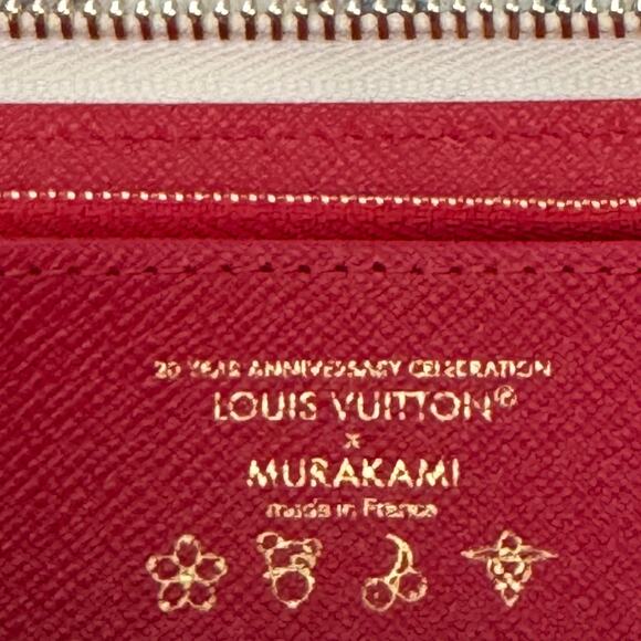 LOUIS VUITTON x Murakami 2025 Zippy Wallet M14240 White Monogram Cherry NEW Box - Picture 9 of 14